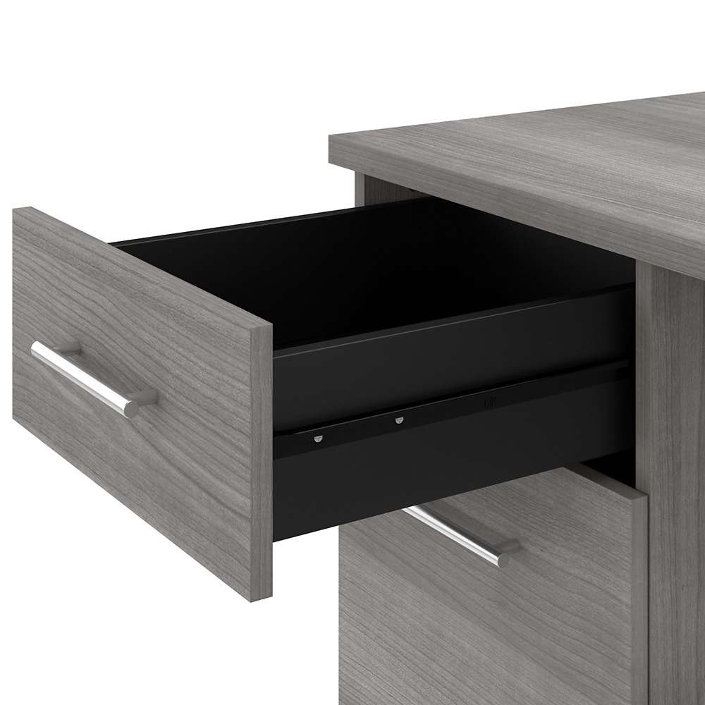 Bush Furniture - Somerset 72W 3 Position Sit to Stand L Shaped Desk with Hutch and Bookcase in Platinum Gray - SET017PG veiw 5