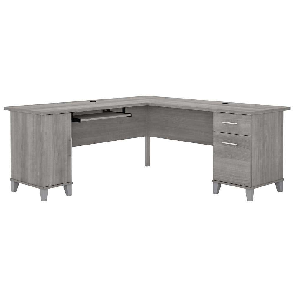 Bush Furniture - Somerset 72W L Shaped Desk with Storage in Platinum Gray - WC81210K veiw 1