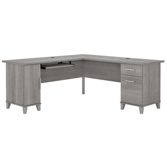 Bush Furniture - Somerset 72W L Shaped Desk with Storage in Platinum Gray - WC81210K veiw 1