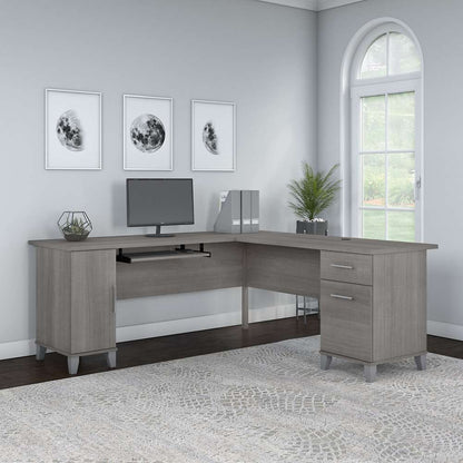 Bush Furniture - Somerset 72W L Shaped Desk with Storage in Platinum Gray - WC81210K veiw 4