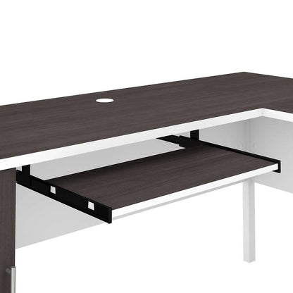 Bush Furniture - Somerset 72W L Shaped Desk with Storage in White and Storm Gray - WC81010K veiw 5