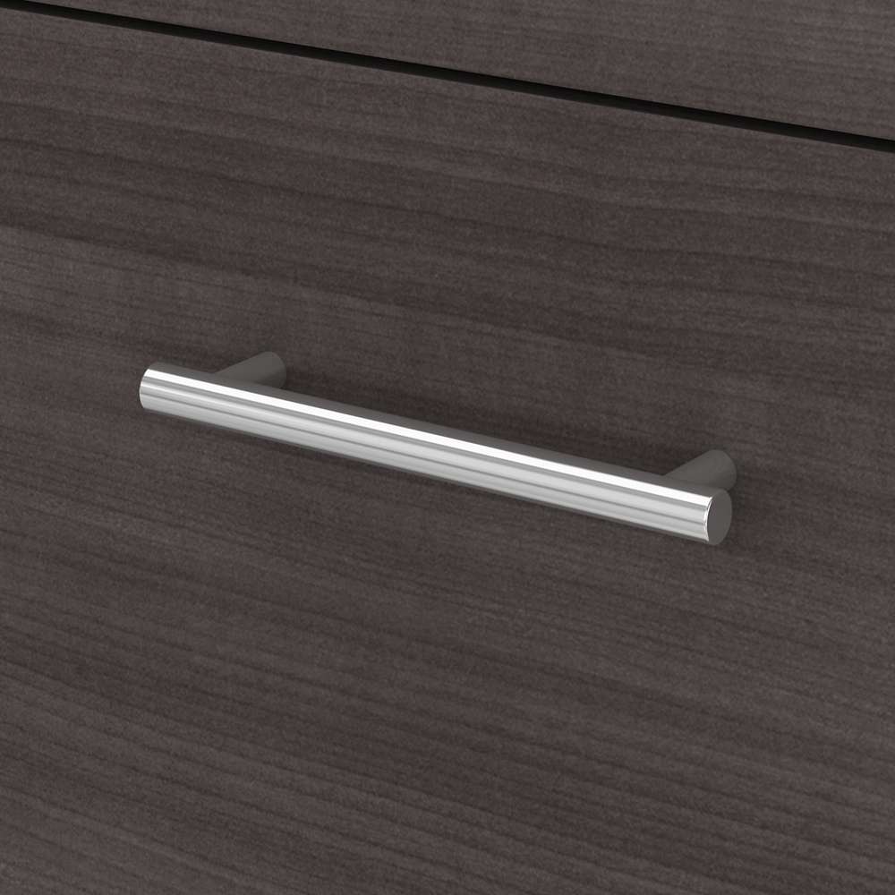 Bush Furniture - Somerset 72W L Shaped Desk with Hutch, Lateral File Cabinet and Bookcase in White and Storm Gray - SET012SGWH veiw 3