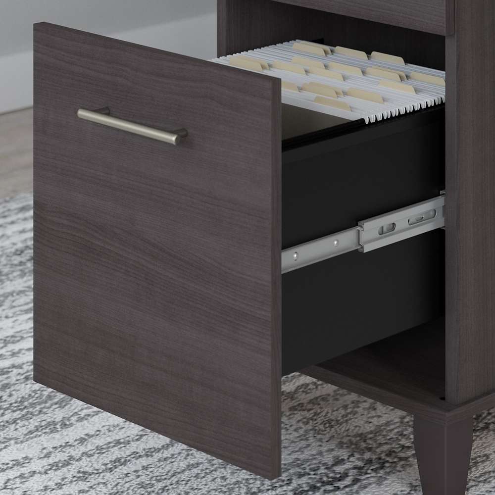 Bush Furniture - Somerset 72W Office Desk with Drawers and Hutch in Storm Gray - SET018SG veiw 5