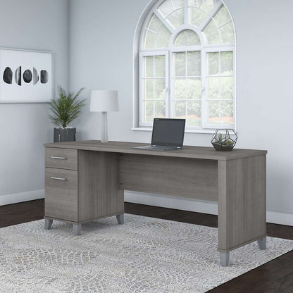 Bush Furniture - Somerset 72W Office Desk with Drawers in Platinum Gray - WC81272 veiw 4