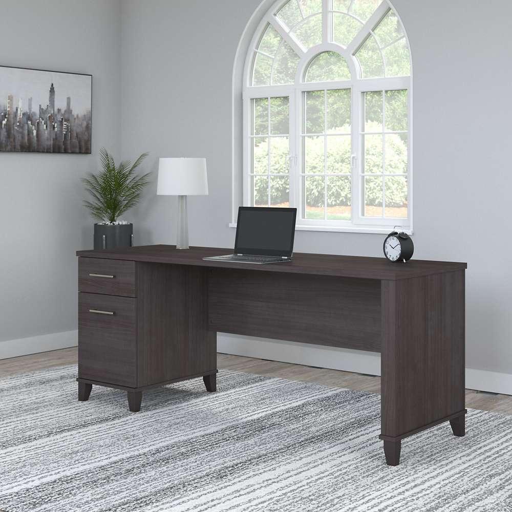 Bush Furniture - Somerset 72W Office Desk with Drawers in Storm Gray - WC81572 veiw 4