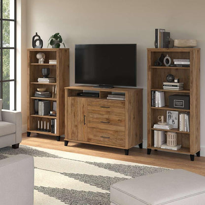 Bush Furniture - Somerset Entertainment Center in Fresh Walnut - SET039FW veiw 2