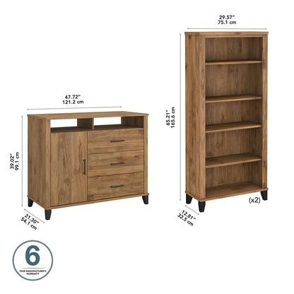 Bush Furniture - Somerset Entertainment Center in Fresh Walnut - SET039FW veiw 5