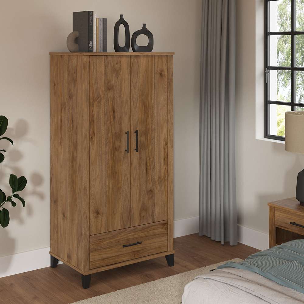 Bush Furniture - Somerset Large Armoire Cabinet in Fresh Walnut - STS166FWK veiw 2