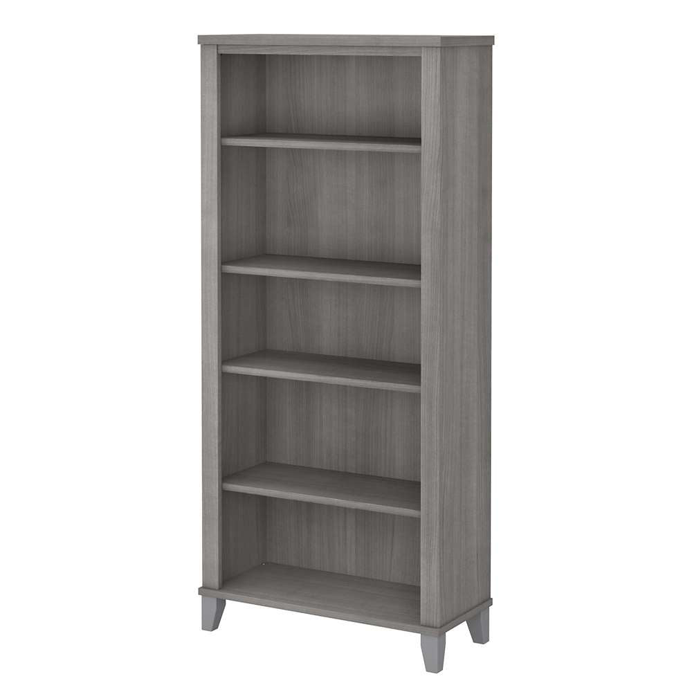 Bush Furniture - Somerset Tall 5 Shelf Bookcase in Platinum Gray - WC81265 veiw 1