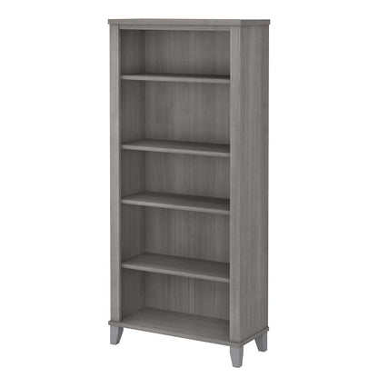Bush Furniture - Somerset Tall 5 Shelf Bookcase in Platinum Gray - WC81265 veiw 1