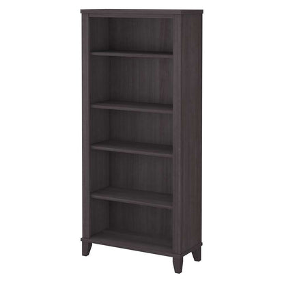 Bush Furniture - Somerset Tall 5 Shelf Bookcase in Storm Gray - WC81565 veiw 1
