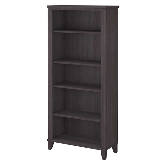 Bush Furniture - Somerset Tall 5 Shelf Bookcase in Storm Gray - WC81565 veiw 1