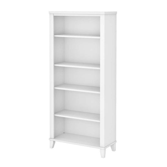 Bush Furniture - Somerset Tall 5 Shelf Bookcase in White - WC81965 veiw 1