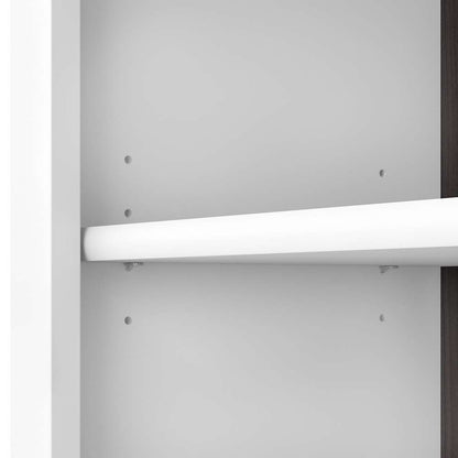 Bush Furniture - Somerset Tall 5 Shelf Bookcase in White and Storm Gray - WC81065 veiw 3