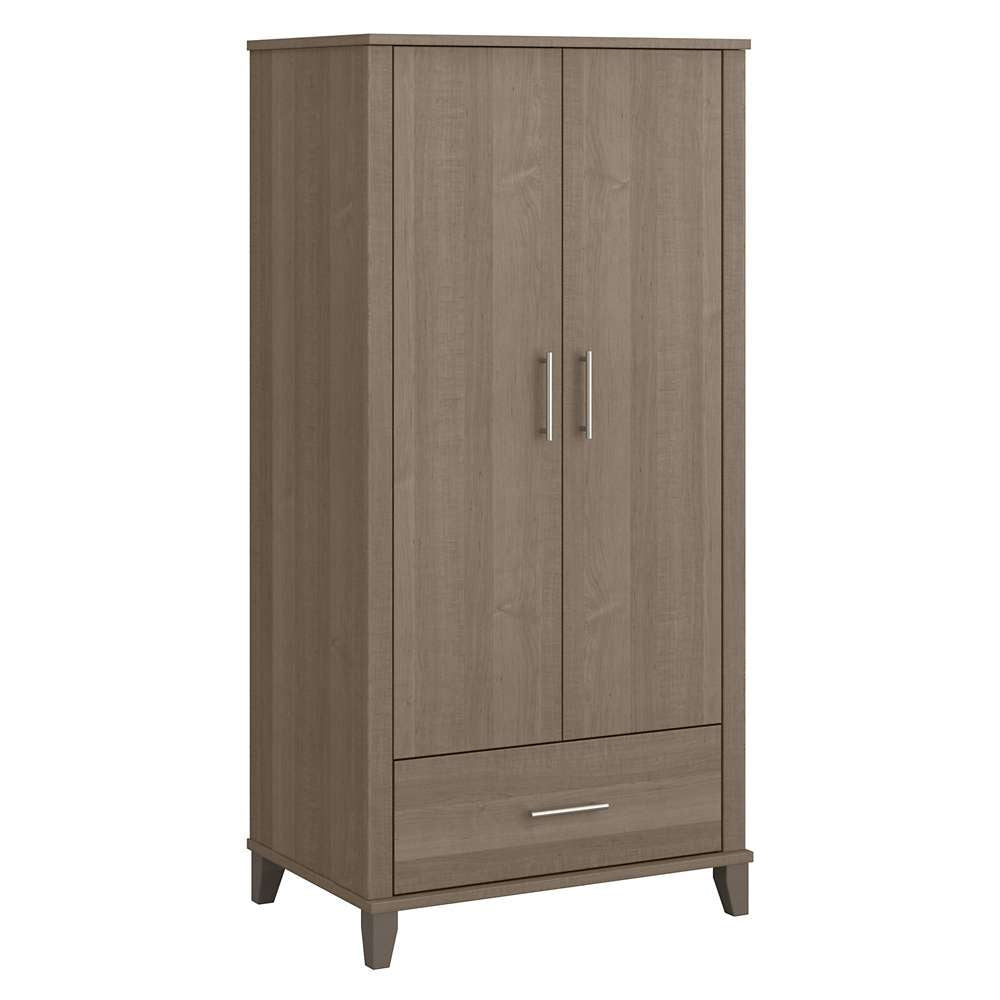 Bush Furniture - Somerset Tall Kitchen Pantry Cabinet with Doors and Drawer in Ash Gray - STS166AGK-Z veiw 1