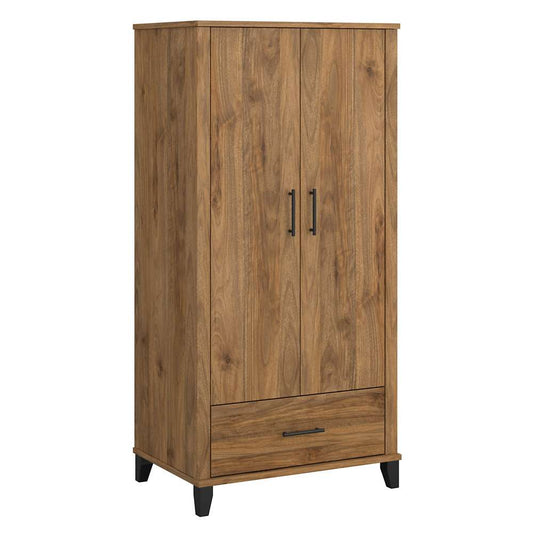 Bush Furniture - Somerset Tall Kitchen Pantry Cabinet with Doors and Drawer in Fresh Walnut - STS166FWK-Z veiw 1