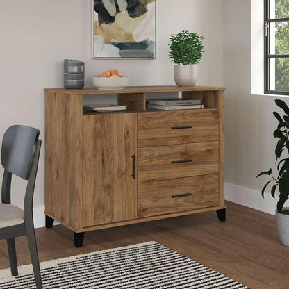 Bush Furniture - Somerset Tall Sideboard Buffet Cabinet in Fresh Walnut - STV148FWK-Z1 veiw 2