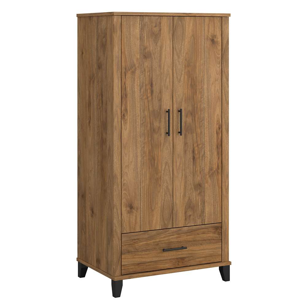Bush Furniture - Somerset Tall Storage Cabinet with Doors and Drawer in Fresh Walnut - STS166FWK-Z2 veiw 1