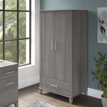 Bush Furniture - Somerset Tall Storage Cabinet with Doors and Drawer in Platinum Gray - STS166PGK-Z2 veiw 2