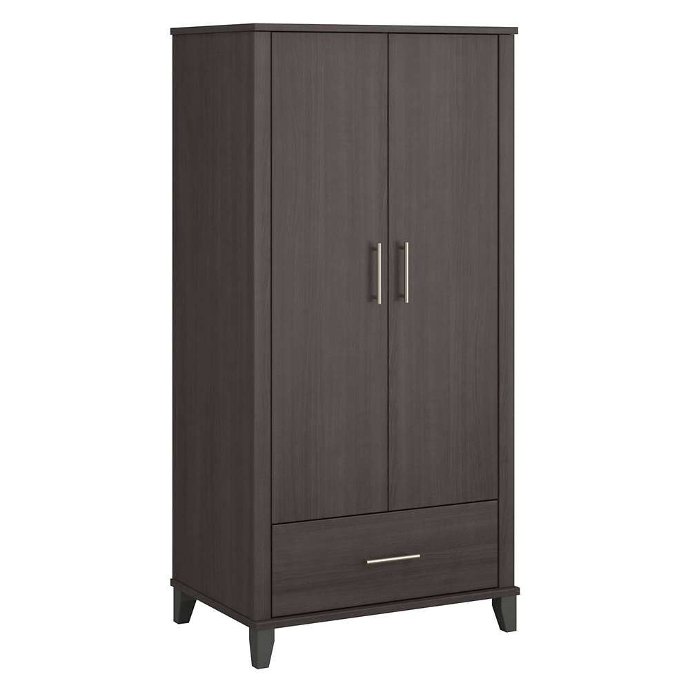 Bush Furniture - Somerset Tall Storage Cabinet with Doors and Drawer in Storm Gray - STS166SGK-Z2 veiw 1