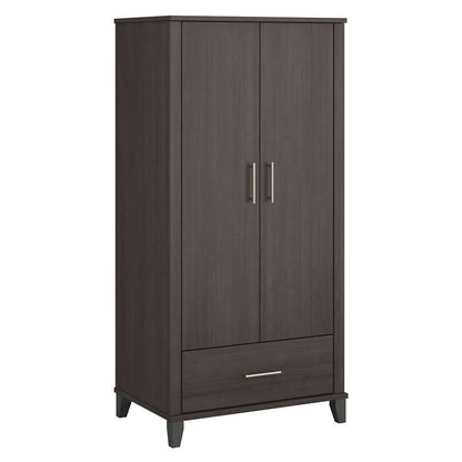 Bush Furniture - Somerset Tall Storage Cabinet with Doors and Drawer in Storm Gray - STS166SGK-Z2 veiw 1