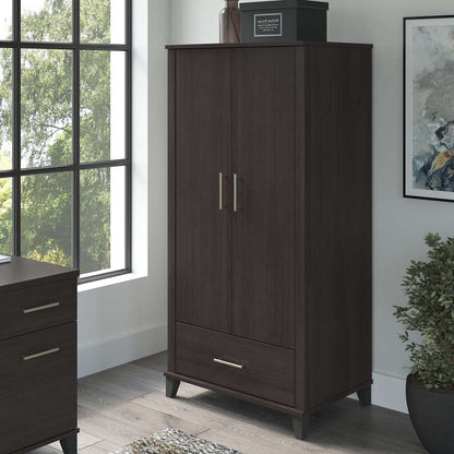 Bush Furniture - Somerset Tall Storage Cabinet with Doors and Drawer in Storm Gray - STS166SGK-Z2 veiw 2