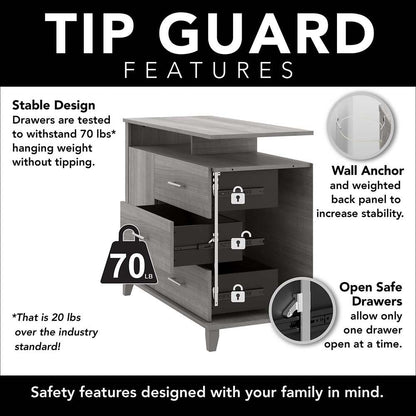 Bush Furniture - Somerset Tall TV Stand with Storage in Storm Gray - STV148SGK-Z veiw 3