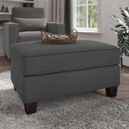 Bush Furniture - Stockton Storage Ottoman in Charcoal Gray Herringbone - SNO34SCGH-Z veiw 2