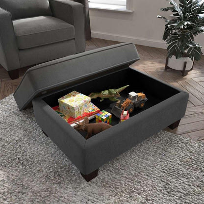 Bush Furniture - Stockton Storage Ottoman in Charcoal Gray Herringbone - SNO34SCGH-Z veiw 4