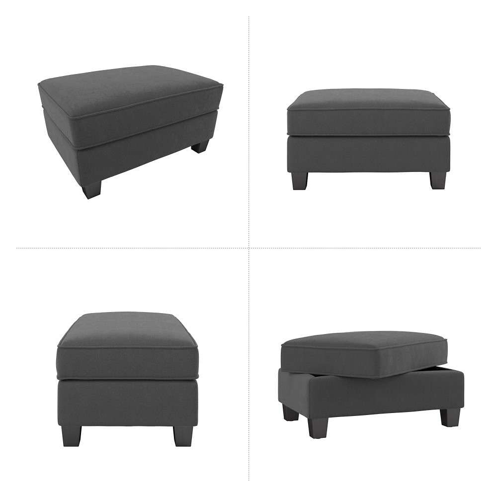 Bush Furniture - Stockton Storage Ottoman in Charcoal Gray Herringbone - SNO34SCGH-Z veiw 5