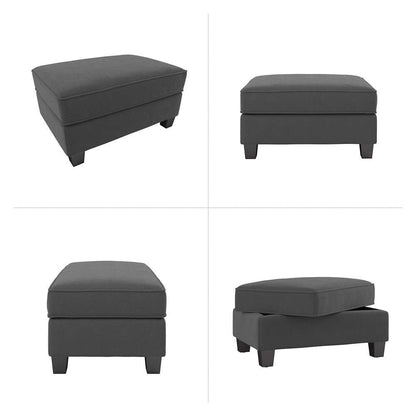 Bush Furniture - Stockton Storage Ottoman in Charcoal Gray Herringbone - SNO34SCGH-Z veiw 5