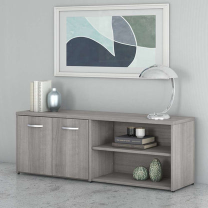 Bush Furniture - Studio C Low Storage Cabinet with Doors and Shelves in Platinum Gray - SCS160PG veiw 1