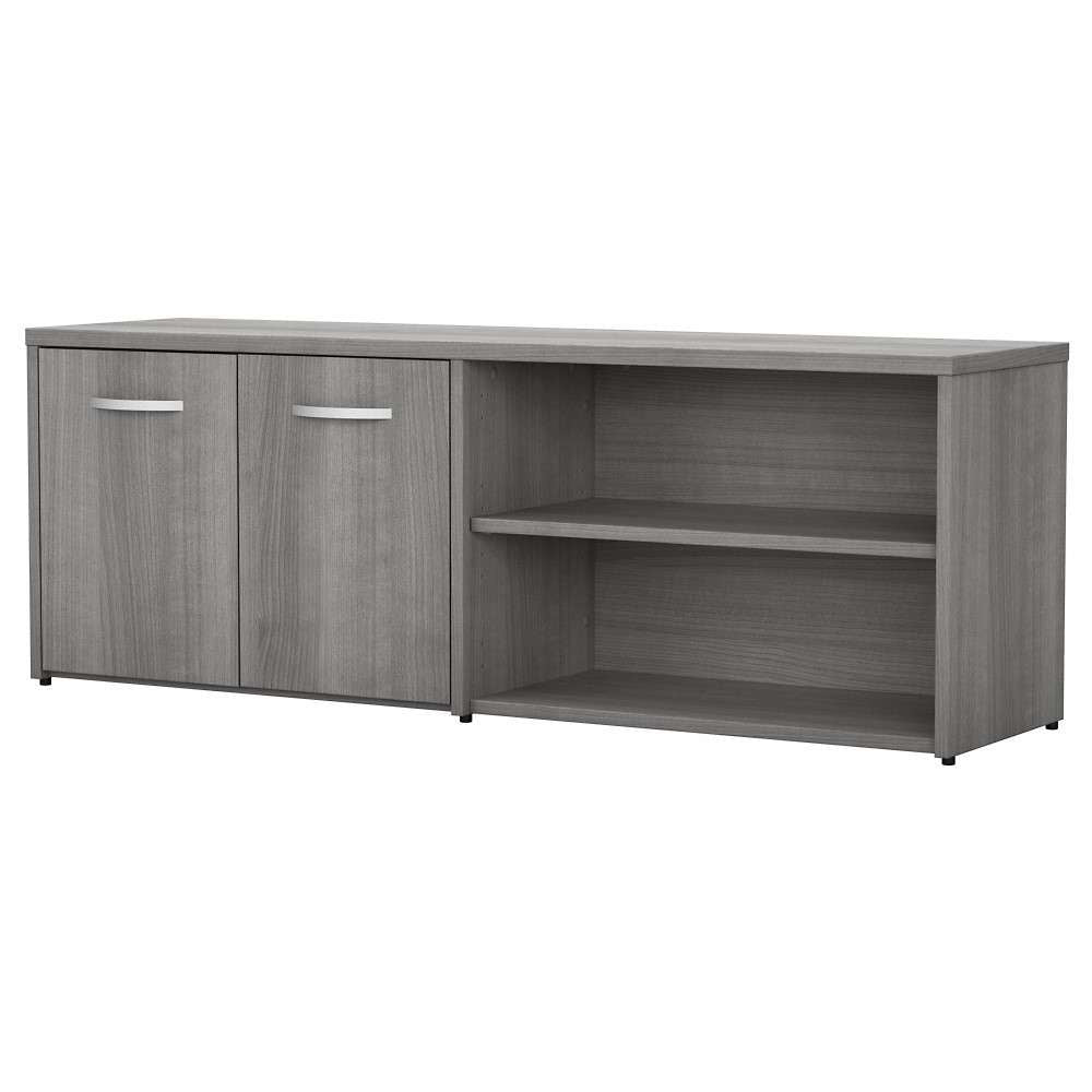 Bush Furniture - Studio C Low Storage Cabinet with Doors and Shelves in Platinum Gray - SCS160PG veiw 2
