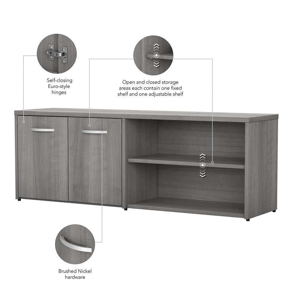 Bush Furniture - Studio C Low Storage Cabinet with Doors and Shelves in Platinum Gray - SCS160PG veiw 3