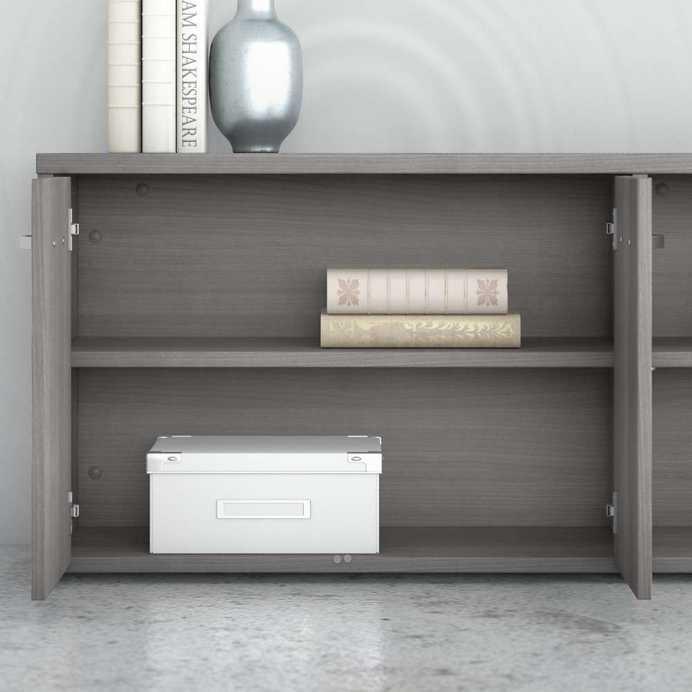 Bush Furniture - Studio C Low Storage Cabinet with Doors and Shelves in Platinum Gray - SCS160PG veiw 5
