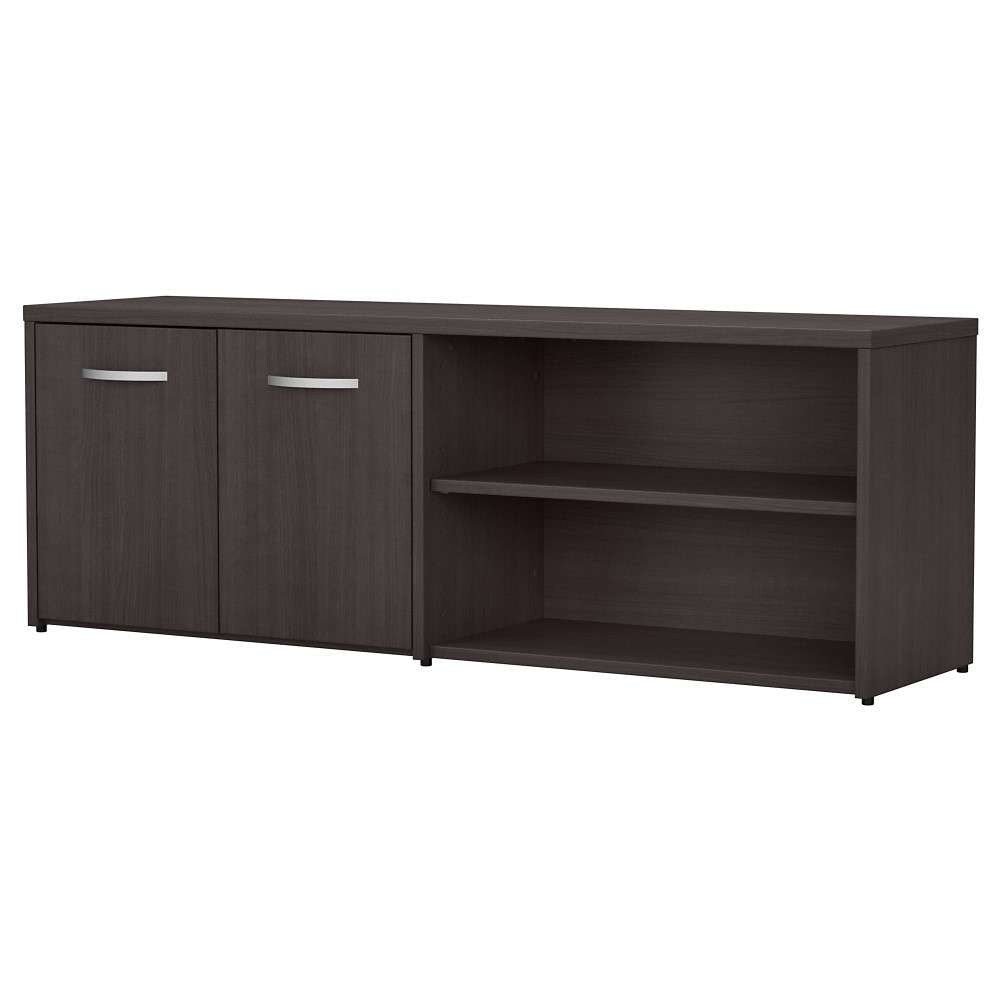 Bush Furniture - Studio C Low Storage Cabinet with Doors and Shelves in Storm Gray - SCS160SG veiw 2