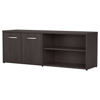Bush Furniture - Studio C Low Storage Cabinet with Doors and Shelves in Storm Gray - SCS160SG veiw 2