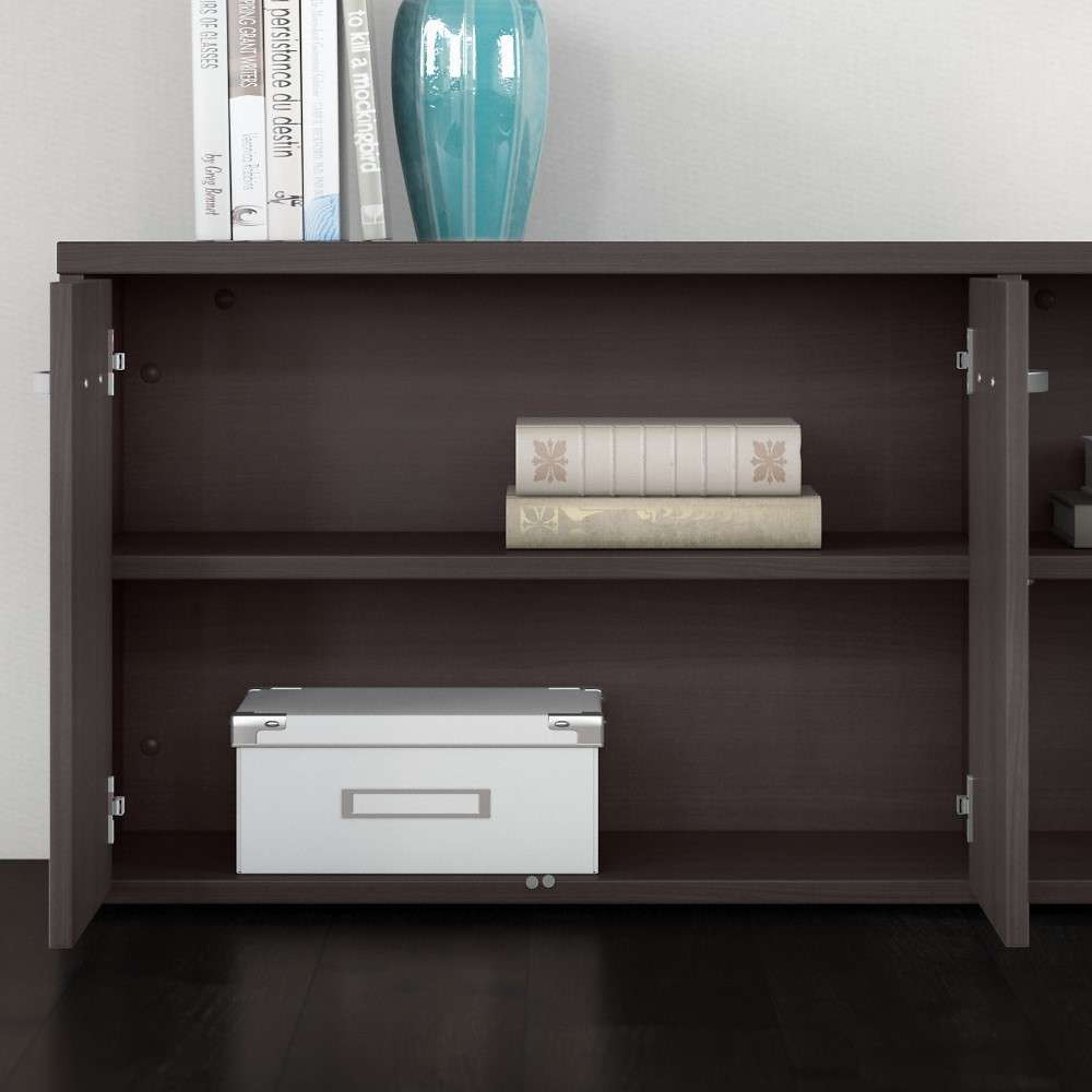 Bush Furniture - Studio C Low Storage Cabinet with Doors and Shelves in Storm Gray - SCS160SG veiw 5