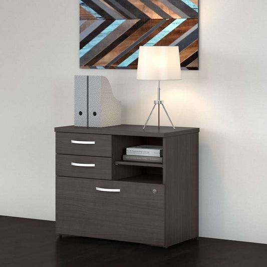 Bush Furniture - Studio C Office Storage Cabinet with Drawers and Shelves in Storm Gray - SCF130SGSU veiw 1