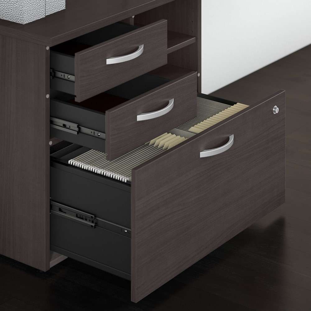 Bush Furniture - Studio C Office Storage Cabinet with Drawers and Shelves in Storm Gray - SCF130SGSU veiw 5