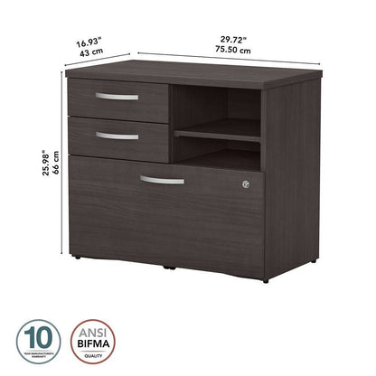 Bush Furniture - Studio C Office Storage Cabinet with Drawers and Shelves in Storm Gray - SCF130SGSU veiw 6