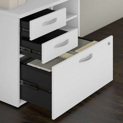 Bush Furniture - Studio C Office Storage Cabinet with Drawers and Shelves in White - SCF130WHSU veiw 5