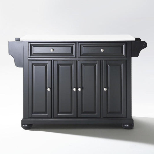 Crosley Furniture - Alexandria Granite Top Full Size Kitchen Island/Cart Black/White - KF30005ABK veiw 1