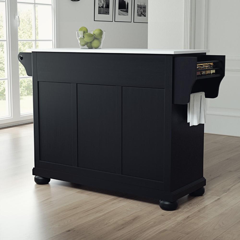 Crosley Furniture - Alexandria Granite Top Full Size Kitchen Island/Cart Black/White - KF30005ABK veiw 6