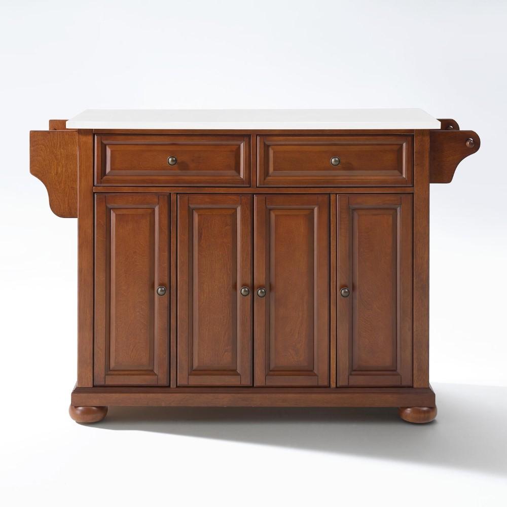 Crosley Furniture - Alexandria Granite Top Full Size Kitchen Island/Cart Cherry/White - KF30005ACH veiw 1
