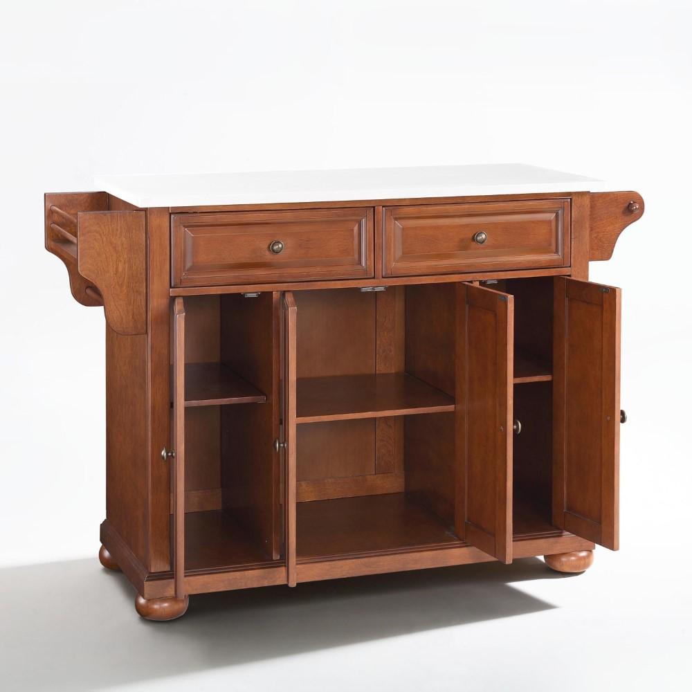 Crosley Furniture - Alexandria Granite Top Full Size Kitchen Island/Cart Cherry/White - KF30005ACH veiw 2