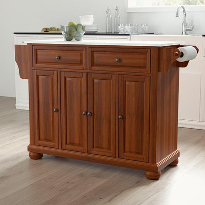 Crosley Furniture - Alexandria Granite Top Full Size Kitchen Island/Cart Cherry/White - KF30005ACH veiw 4