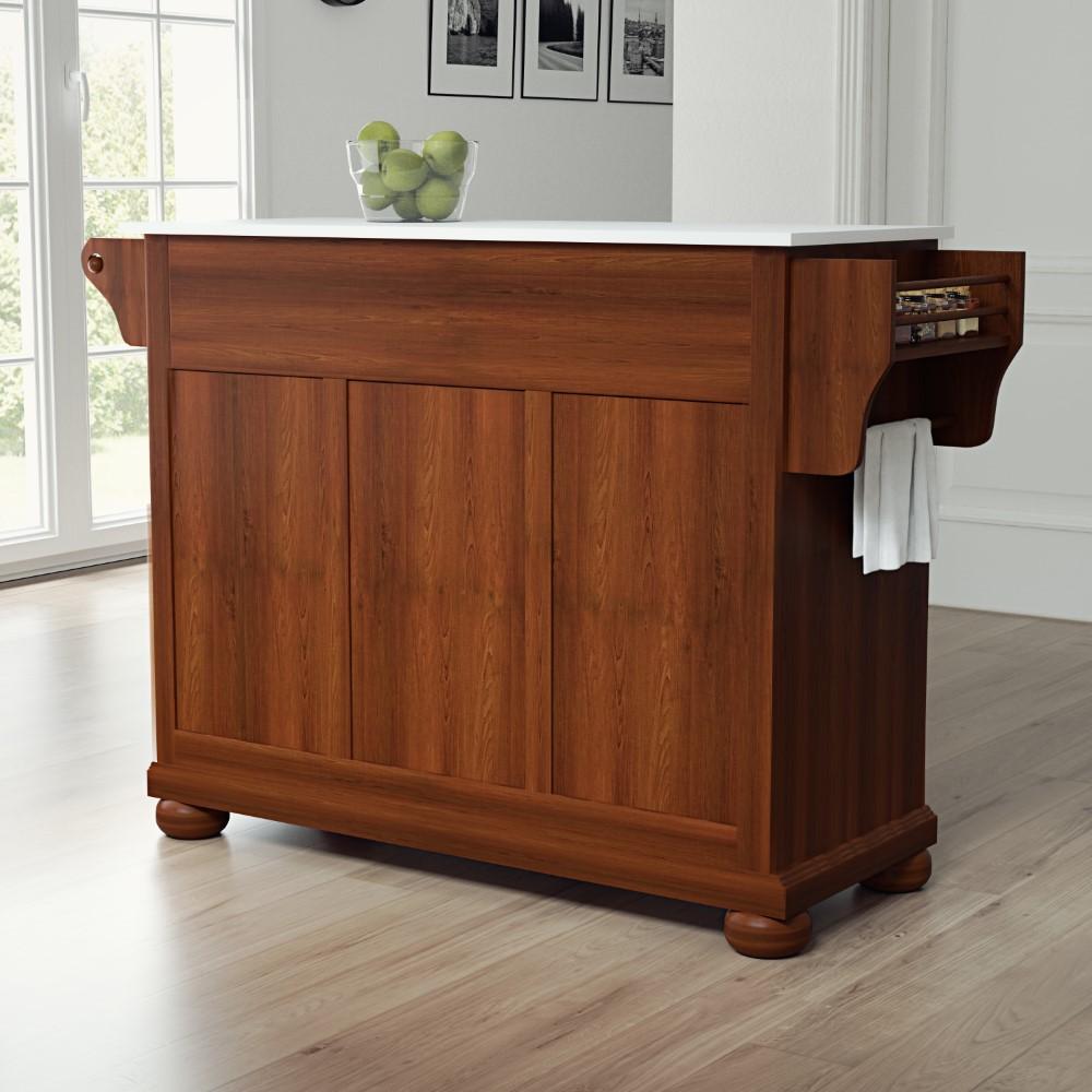 Crosley Furniture - Alexandria Granite Top Full Size Kitchen Island/Cart Cherry/White - KF30005ACH veiw 6