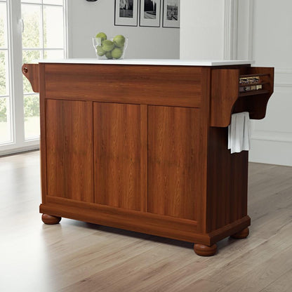 Crosley Furniture - Alexandria Granite Top Full Size Kitchen Island/Cart Cherry/White - KF30005ACH veiw 6