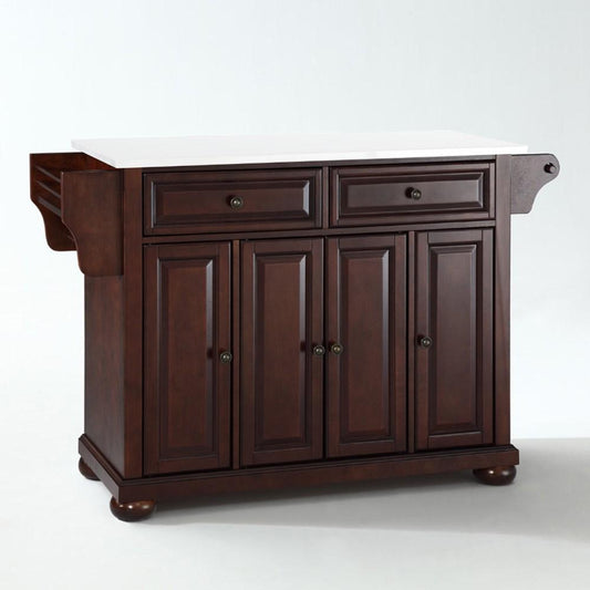 Crosley Furniture - Alexandria Granite Top Full Size Kitchen Island/Cart Mahogany/White - KF30005AMA veiw 1